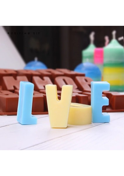 Sılıkolove 3D Sermaye Ingilizce Harfler Silikon Formu Sabun Mum Yapımı Aromaterapi Çimento Kalıp Dıy Alfabe Doğum Günü Kalıp (Yurt Dışından)