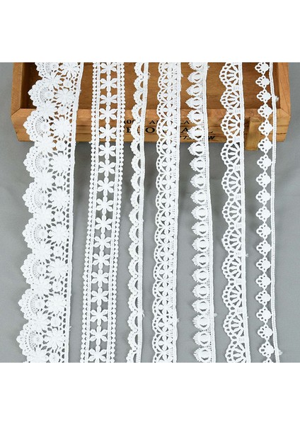 C03-GENIŞLIK 3.3cm Tarzı 5 Metre Beyaz Dantel Süt Ipek Suda Çözünür Nakış Dantel Şerit Trim Kumaş Dikiş Giyim Aksesuarları El Yapımı Dıy El Sanatları (Yurt Dışından)