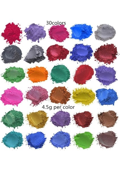 30 Renk Stili 48 Renkler Kozmetik Sınıfı Sedefli Doğal Mika Mineral Tozu Epoksi Reçine Boya Inci Pigment Dıy Takı El Sanatları Dropship Yapımı (Yurt Dışından)