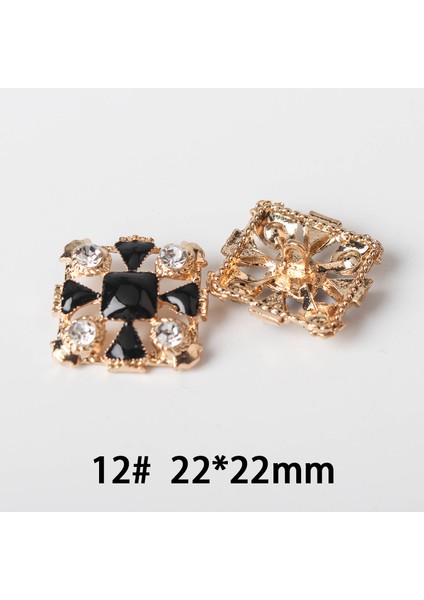 No.12 Tarzı 5 Adet Moda Yüksek Dereceli Metal Elmas Buttoldren's Yünlü Palto Kazak Giysi Düğmeleri Altın Dekoratif Düğmeler (Yurt Dışından)