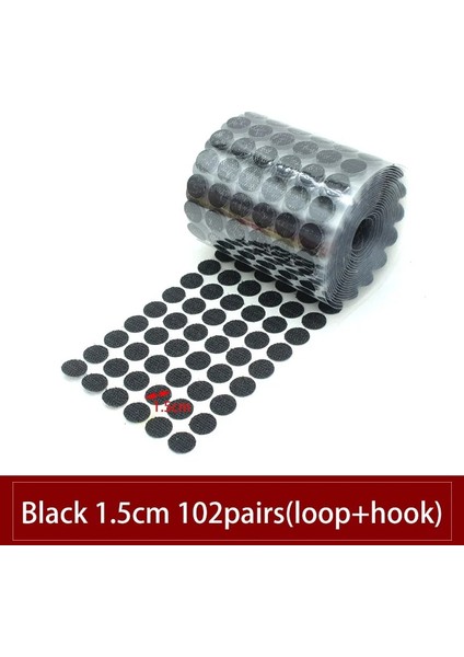 Siyah 15 mm 102 Çift Stili Velcros Kendinden Yapışkanlı Raptiye Bandı Noktalar mm Güçlü Tutkal Velcros Sticker Disk Beyaz Siyah Yuvarlak Madeni Para Kanca Döngü Bandı (Yurt Dışından)