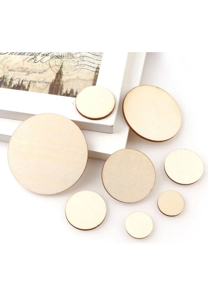 50PCS30MM Tarzı mm 1 Paket Doğa Bitmemiş Ahşap Yuvarlak Cilalı Taban El Yapımı Ahşap Dıy El Sanatları Düğün Parti Boyama Dekorasyon (Yurt Dışından) fırsatları