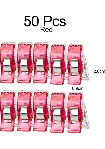 Kırmızı 50 Adet Tarzı Pcs Dikiş Klipsleri Plastik Kelepçeler Kapitone Crafting Crocheting Örgü Güvenlik Klipsleri Çeşitli Renkler Bağlama Klipsleri Kağıt (Yurt Dışından)