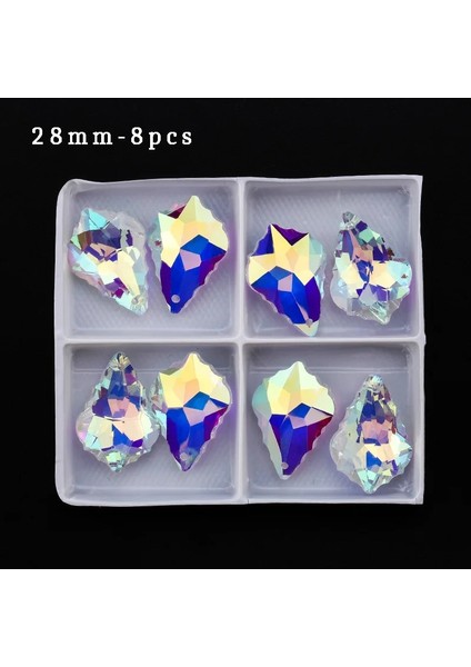 28 mm - 8 Adet Stil Çok Yönlü Kristal Cam Boncuklar Gevşek Boncuklar Mücevher Kristal Ab Tüm Stiller (Yurt Dışından)