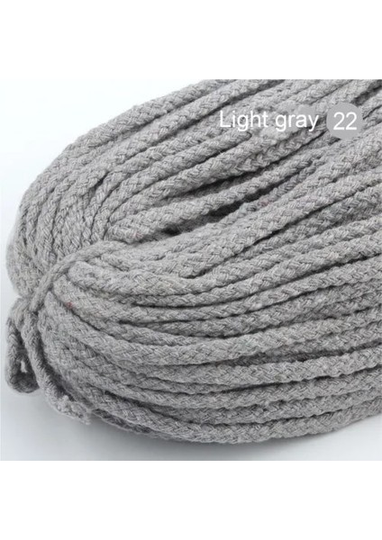 22 Açık Gri Stil 25 Yards 7mm Pamuk Halat El Sanatları Dekoratif Bükülmüş Kordon Halat El Yapımı Dekorasyon Için Dıy Kordon Ficelles Couleurs Iplik Kordon (Yurt Dışından)