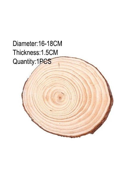 16-18CM 1 Adet Stil Kalın 1 Paket Doğal Çam Yuvarlak Bitmemiş Ahşap Dilimleri Ağaç Kabuğu ile Daireler Günlük Diskler Dıy El Sanatları Düğün Parti Boyama (Yurt Dışından)