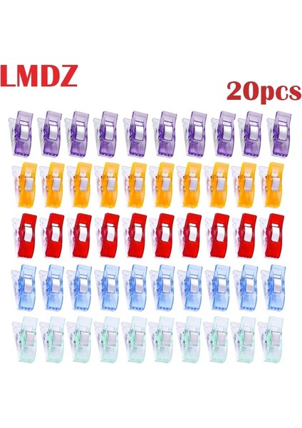 20 Adet Yeşil Stil Lmdz Lastik Dikiş Klipleri Tutucu Araçları Dıy Patchwork Kumaş Klip Kapitone Hemming Craft Dikiş Örgü Askı Klip (Yurt Dışından)