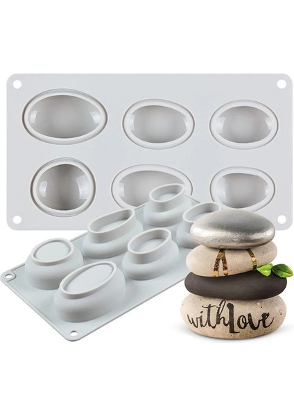 B Tarzı 3D Çakıl Silikon Sabun Kalıp Ağacı Şekilli 6 Delik Sabun Kalıp Sanat ve El Sanatları Sabun Banyo Kalıplama El Yapımı Araçları (Yurt Dışından) fiyatları