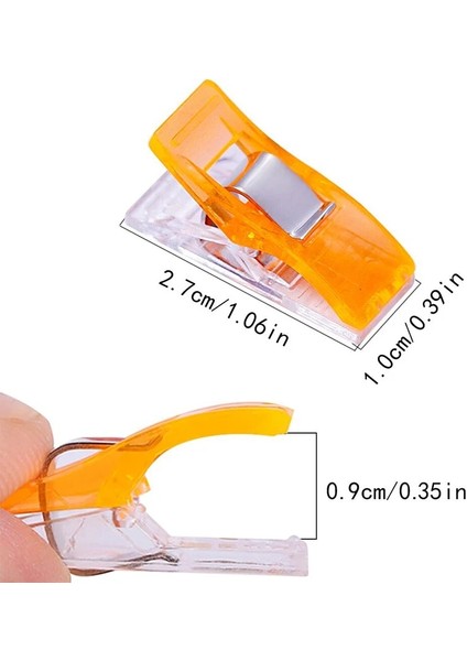 20 Adet Turuncu Tarzı Lmdz Lastik Dikiş Klipleri Tutucu Araçları Dıy Patchwork Kumaş Klip Kapitone Hemming Craft Dikiş Örgü Askı Klip (Yurt Dışından)