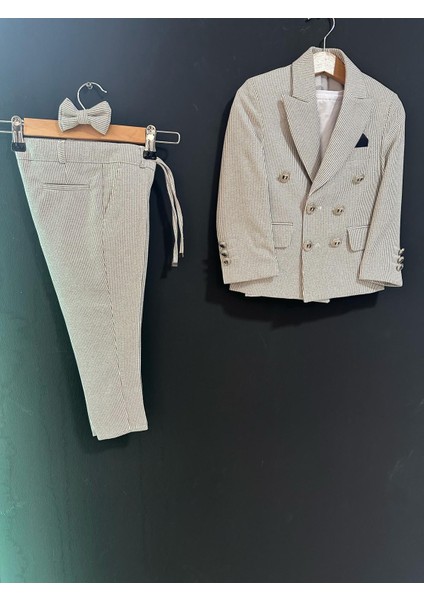 Erkek Çocuk Çizgili Takım Elbise ( 3 Parça)