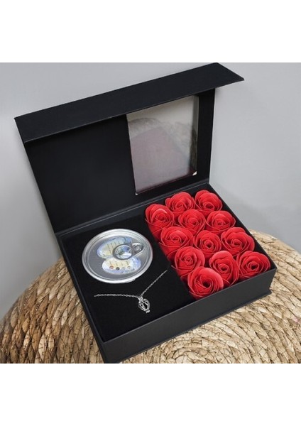 Romantik Gül ve Istiridye Inci Kolye Seti