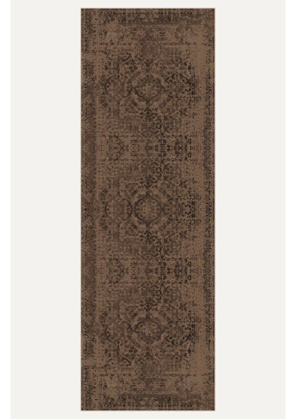 Vintage Halı Modern Motifli Kahverengi Kilim Desenli Dijital Şönil Halı indirimleri