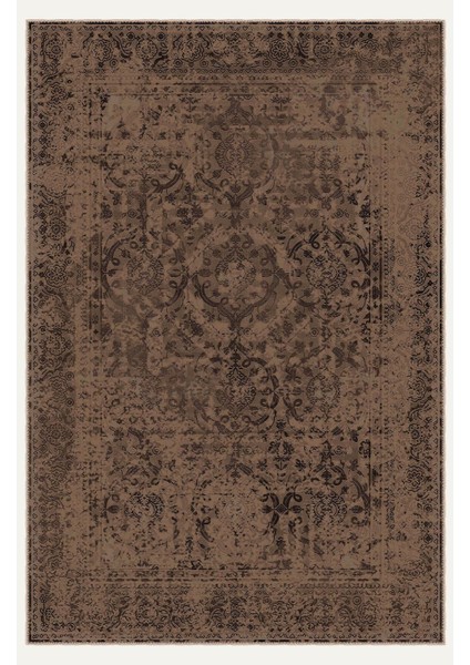 Vintage Halı Modern Motifli Kahverengi Kilim Desenli Dijital Şönil Halı fiyatları