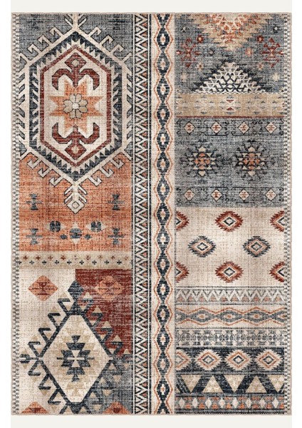 Vintage Çok Renkli Kilim ve Eskitme Dijital Şönil Halı fiyatları
