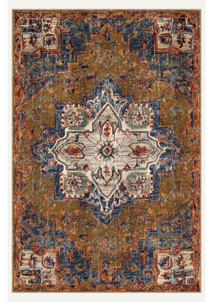 Vintage Halı Göbekli Motifli Kahverengi Klasik Dijital Şönil Halı fiyatları