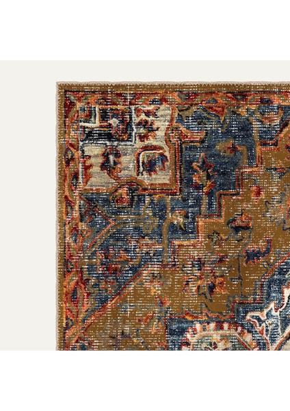 Vintage Halı Göbekli Motifli Kahverengi Klasik Dijital Şönil Halı modelleri