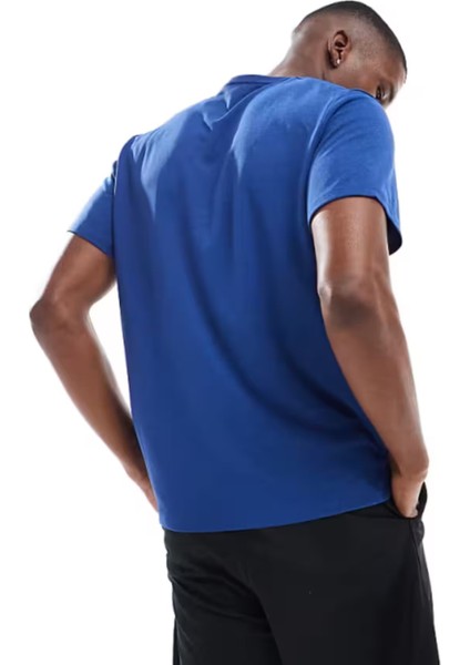 Dri-Fit Uv Miler Ss Erkek Mavi Spor Tişört