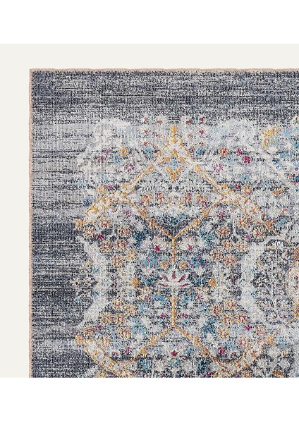 Soft Pastel Vintage Desenli Salon Halısı, Dokuma Taban Dekoratif Şönil Halı