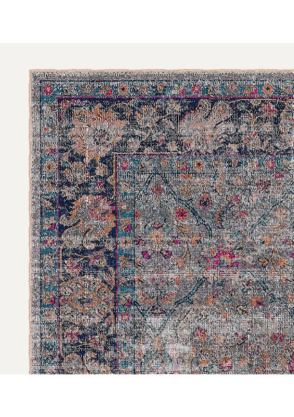 Soft Pastel Vintage Desenli Salon Halısı, Dokuma Taban Dekoratif Şönil Halı