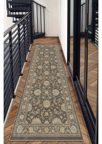 Vintage Desenli Kahverengi Renkli Salon Halısı, Dokuma Taban Dekoratif Şönil Halı fırsatları