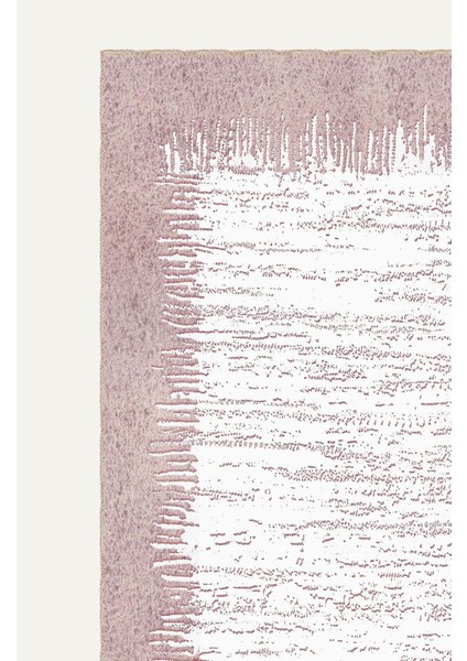 Modern Minimalist Vintage Desenli Pembe Renkli Salon Halısı, Dokuma Taban Dekoratif Şönil Halı