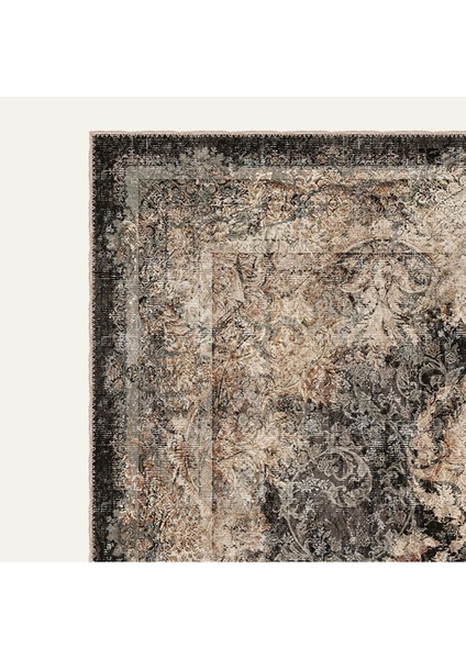 Vintage Halı Modern Motifli Bej Göbekli Desenli Dijital Şönil Halı modelleri