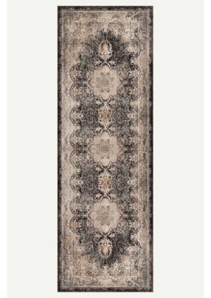 Vintage Halı Modern Motifli Bej Göbekli Desenli Dijital Şönil Halı indirimleri