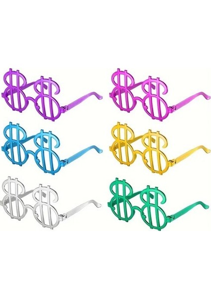 Dolar Şekilli Metalize Parti Gözlüğü 6 Adet fiyatları