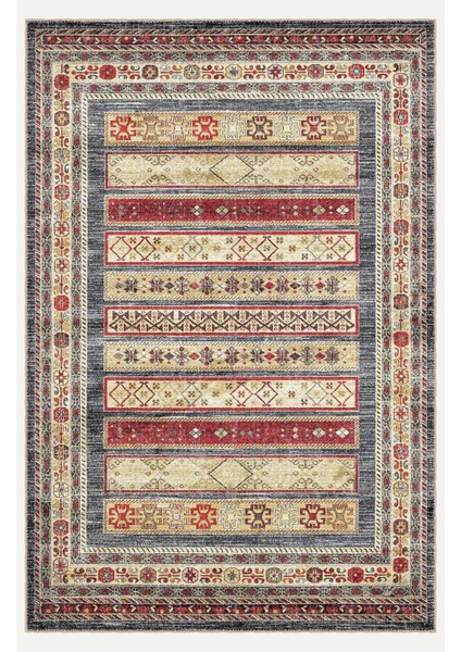 Vintage Halı Modern Motifli Bej ve Renkli Kilim Desenli Dijital Şönil Halı fiyatları