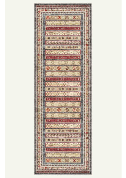 Vintage Halı Modern Motifli Bej ve Renkli Kilim Desenli Dijital Şönil Halı indirimleri
