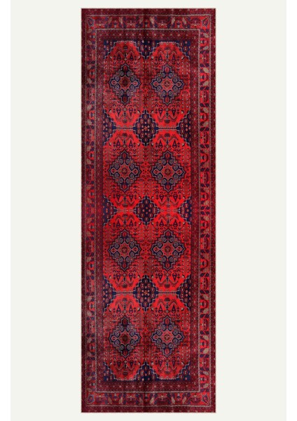 Vintage Halı Modern Afgan Motifli Bordo Göbekli Desenli Dijital Şönil Halı indirimleri