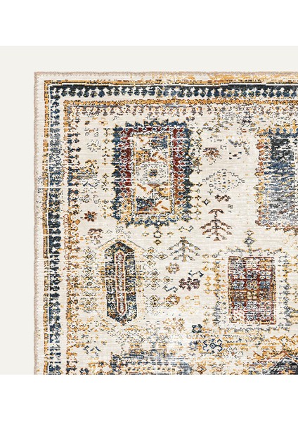 Kilim Motifli Geometrik Desenli Modern Eskitme Tasarım Vintage Dijital Şönil Halı modelleri