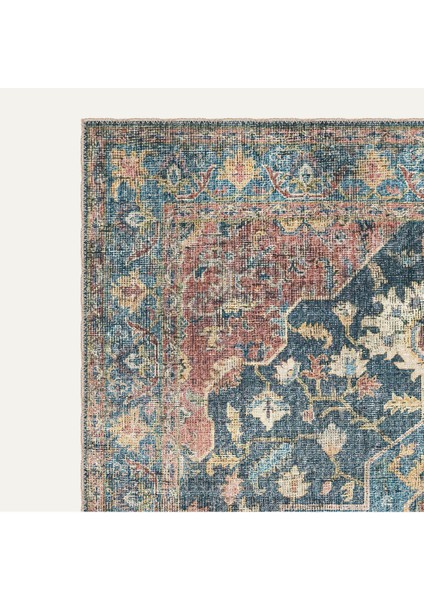 Vintage Halı Göbekli Çiçek Motifli Klasik Dijital Şönil Halı modelleri