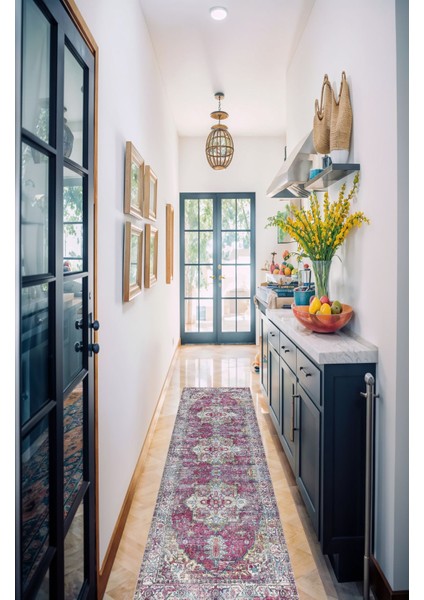 Canlı Renkler Vintage Desenli Bej Renkli Salon Halısı, Dokuma Taban Dekoratif Şönil Halı fırsatları