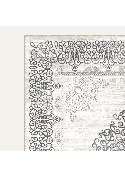 Vintage Halı Modern Motifli Gri Göbekli Kilim Desenli Dijital Şönil Halı modelleri