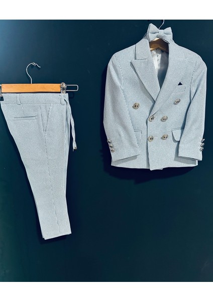 Erkek Çocuk Çizgili Takım Elbise ( 3 Parça)