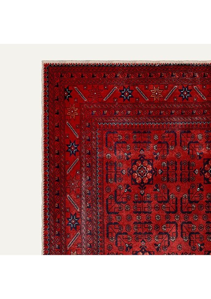 Kırmızı Geleneksel Afgan Desenli Klasik Vintage Dijital Şönil Halı modelleri