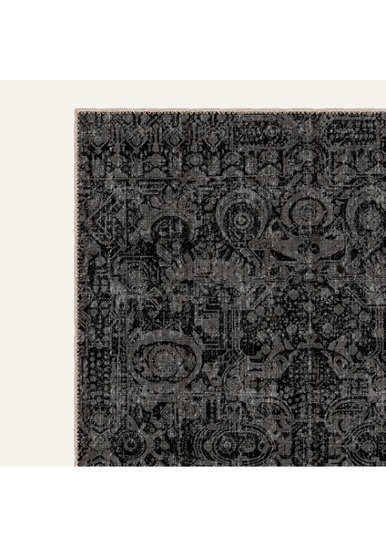 Vintage Siyah Eskitme Halı Derin ve Sofistike Tonlar Şık ve Modern Dijital Şönil Halı modelleri