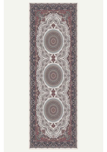 Kırmızı, Mavi ve Beyaz Vintage Modern Salon Halısı, Dokuma Taban Dekoratif Şönil Yıkanabilir Halı indirimleri