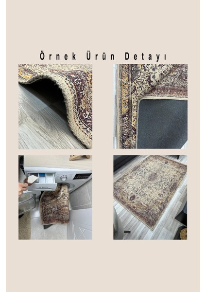 Soft Pastel Vintage Desenli Salon Halısı, Dokuma Taban Dekoratif Şönil Halı