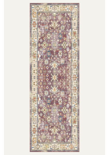 Mürdüm Zeminli Vintage Oushak Tarzı Halı Dijital Şönil Halı indirimleri