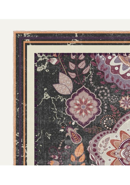 Soft Pastel Vintage Desenli Salon Halısı, Dokuma Taban Dekoratif Şönil Halı modelleri