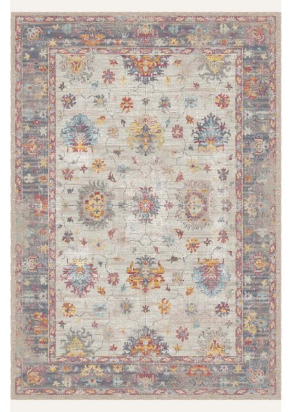 Canlı Çiçek Motifli Dijital Baskılı Şönil Halı - Yıkanabilir ve Modern Vintage fiyatları