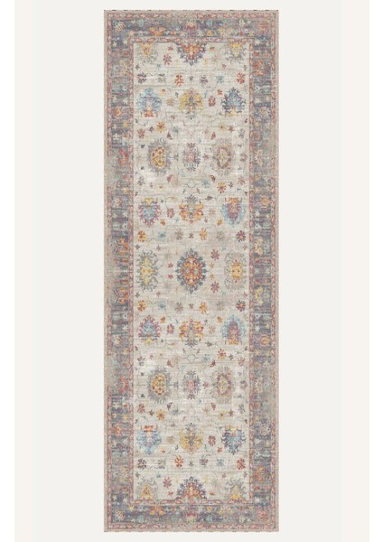 Canlı Çiçek Motifli Dijital Baskılı Şönil Halı - Yıkanabilir ve Modern Vintage indirimleri