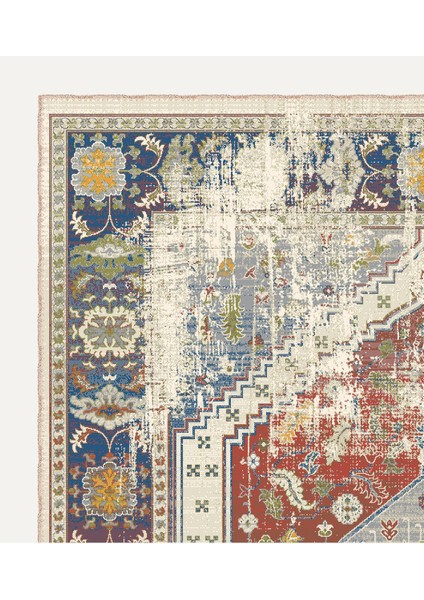 Geleneksel Zarafet Vintage Desenli Bej Renkli Salon Halısı, Dokuma Taban Dekoratif Şönil Halı modelleri