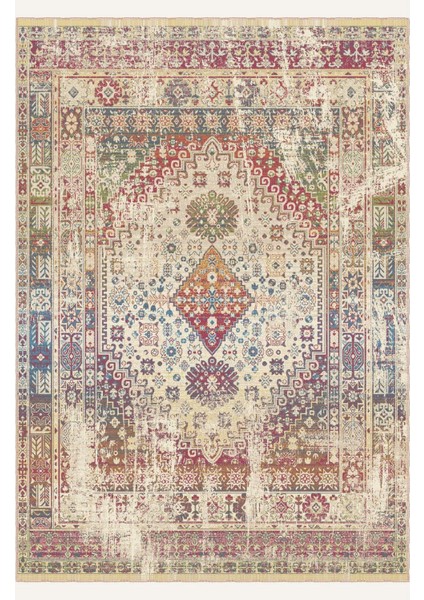 Renkli Motiflerle Bezenmiş Vintage Desenli Salon Halısı, Dokuma Taban Dekoratif Şönil Halı fiyatları