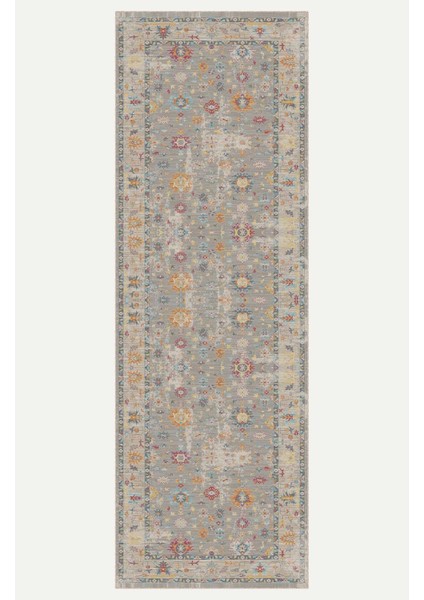 Pastel Çiçek Bahçesi ve Zarif Motiflerle Vintage Salon Halısı, Dokuma Taban Dekoratif Şönil Halı
