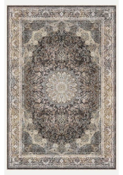 Vintage Halı Modern Motifli Bej Göbekli Desenli Dijital Şönil Halı fiyatları