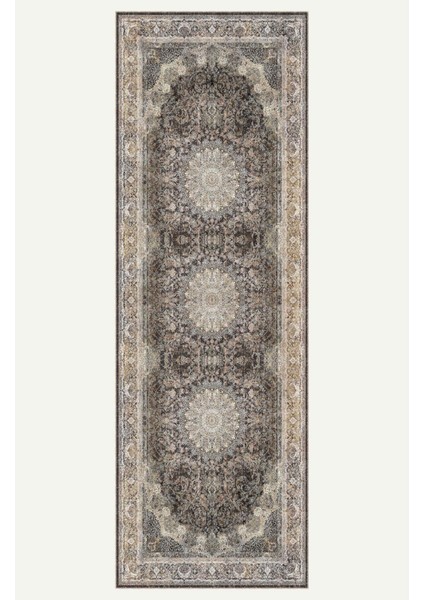 Vintage Halı Modern Motifli Bej Göbekli Desenli Dijital Şönil Halı indirimleri