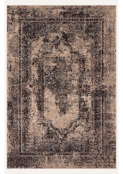 Vintage Halı Modern Motifli Kahverengi ve Antrasit Klasik Desenli Dijital Şönil Halı fiyatları